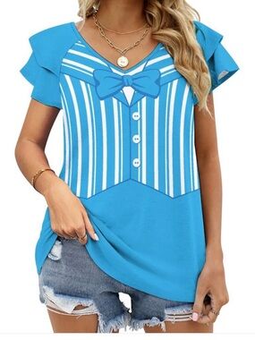 NIB- Women's Disney Bounding Blue Dapper Dan Top